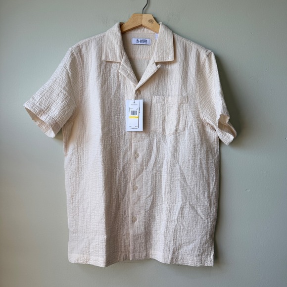 Original Penguin Munsingwear Mens Textured Camp Shirt Button Front Medium - Picture 1 of 4